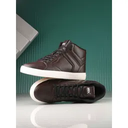 HRX by Hrithik Roshan Men Brown Round Toe Mid Top Sneakers