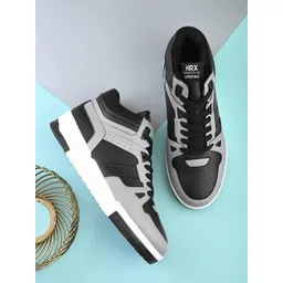 HRX by Hrithik Roshan Men Colourblocked PU High-Top Sneakers