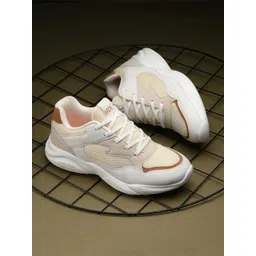 HRX by Hrithik Roshan Men Cream-Coloured Mesh Running Shoes