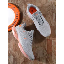 HRX by Hrithik Roshan Men Grey & Orange Mesh Non-Marking Walking Shoes