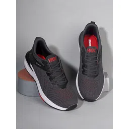 HRX by Hrithik Roshan Men Grey & White Flyknit Textile Marking Running Shoes