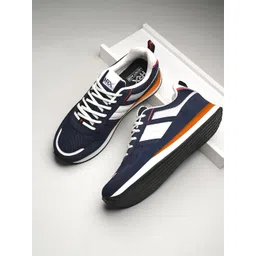 HRX by Hrithik Roshan Men Navy Colourblocked Mesh Lace-Up Sneakers