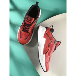 HRX by Hrithik Roshan Men Red Black Textured Sneakers