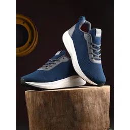 HRX by Hrithik Roshan Men Teal Blue & White Memory Foam Mesh Running Shoes