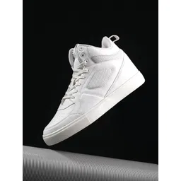 HRX by Hrithik Roshan Men White Skate Street Perforations Mesh Sneakers