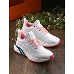 HRX by Hrithik Roshan Women White & Pink Lace-Up Running Shoes