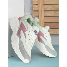 HRX by Hrithik Roshan Women White Colourblocked Round Toe Lightweight Sneakers