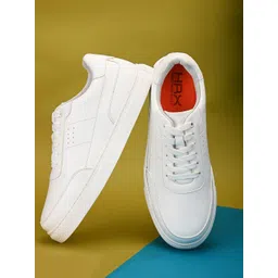 HRX by Hrithik Roshan Women White Perforations Lightweight Comfort insole Basics Sneakers