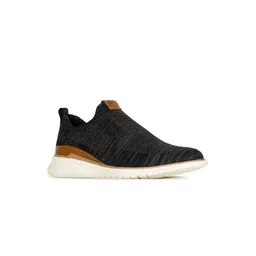 Hush Puppies Men Black Woven Design Slip-On Sneakers