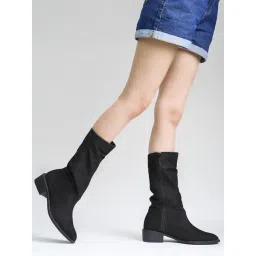 Hvnly by Shoetopia Women's Black Casual Boots