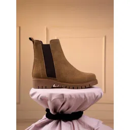 ID Women's Beige Casual Boots
