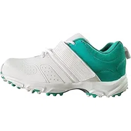 Impact Cricket Shoes - Superior Traction with Rubber Outsole, High Agility and Stability,Lightweight, Multi Directional Flexibility (Model : Turbo) (Color : White) (Size : 9)