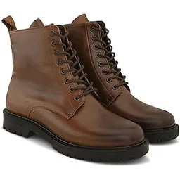 Imperial Combat Premium Faux Leather Lace-Up Ankle, Rugged Anti-Slip Sole, Durable Outdoor & Casual Wear Shoes for Women – Stylish Work & Travel Boots