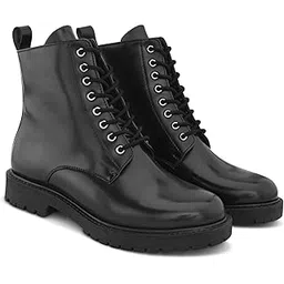 Imperial Combat Premium Faux Leather Lace-Up Ankle, Rugged Anti-Slip Sole, Durable Outdoor & Casual Wear Shoes for Women – Stylish Work & Travel Boots