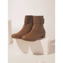 Inc 5 Women Mid Top Block Heel Regular Boots With Buckle Detail