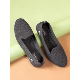 Indifeet Women Woven Design Round Toe Slip-On Sneakers