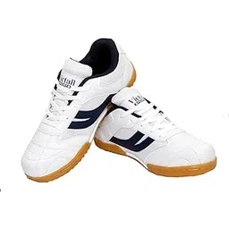 Indoor Court Badminton Shoes, Black and White Mesh Upper, Non-Marking Gum Rubber Sole, Breathable Design, Model KBDR1, for Court Sports