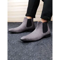 INVICTUS Men Square Toe Mid-Top Chelsea Boots