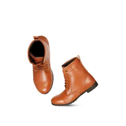 Ishransh Women Round Toe Lace-Ups Latest Trendy Flat Boots