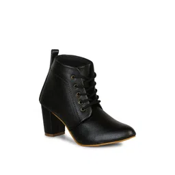Ishransh Women Textured Casual Block-Heeled Regular Boots