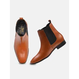 ITALIAN ELEGANZA Men Leather Chelsea Boots