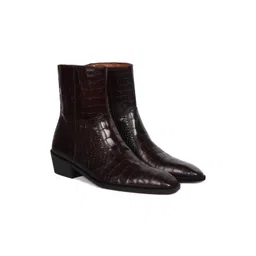 ITALIAN SHOES COMPANY Men Textured Square Toe Slip-On Regular Boots