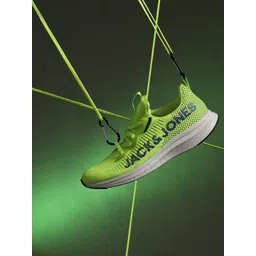 Jack & Jones Men Textured Round Toe Memory Foam Mesh Sneakers