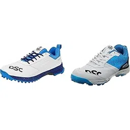 Jaffa 22 Cricket Shoes for Men and Boys Uk-10 White-Navy Zooter Cricket Shoe for Men and Boys, Size-10 UK (White-Blue)