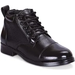 (JEFL009 Black Formal Leather Ankle Chain Boots for Women OR Girls (38, Numeric_2)