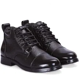 (JEFL010 Black Formal Leather DMS Boots for Women OR Girls