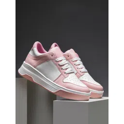 JM Looks Women Colourblocked Lace-Up Casual Sneakers Shoes Comfortable Cushion Footbed