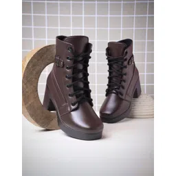 JM Looks Women Round Toe Chunky Boots