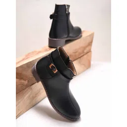JM LOOKS Womens Block-Heeled ChelseaBoots