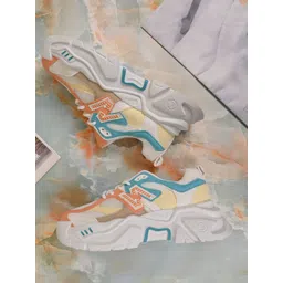 Jove Women Colourblocked PU Sneakers