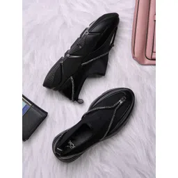 Jove Women PU Slip-On Sneakers