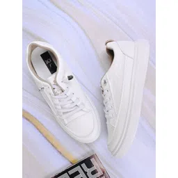 Jove Women Textured Lightweight Comfort Insole Sneakers