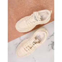 Jove Women's Beige Casual Sneakers