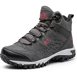 JW6255 Men's Hiking Shoes Waterproof Boots Lightweight Breathable Hiking Trekking Shoes Black