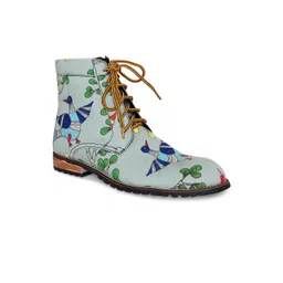 Kanvas Women Multicoloured Colourblocked Flat Boots