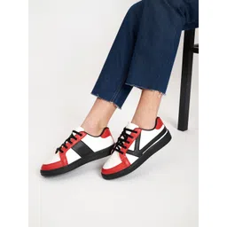 KazarMax Women Colourblocked Lace Up Sneakers