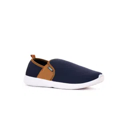 Khadims Men Navy Blue Colourblocked Slip-On Sneakers