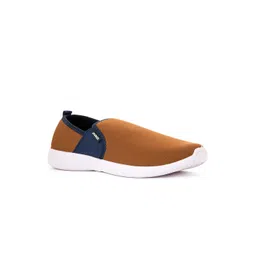 Khadims Men Tan Colourblocked Slip-On Sneakers