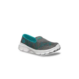 Khadims Women Turquoise Blue Woven Design Slip-On Sneakers