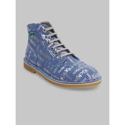 Kickers Women Leather Flatform Heeled Boots