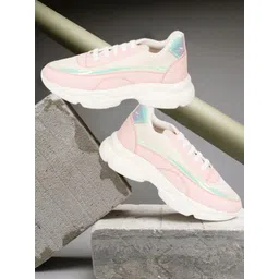 Killer Women Women Lace-Ups Laser Cuts Colourblocked Sneakers With Lightweight Technology