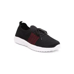 KLOTTHE Men Black Woven Design Slip-On Sneakers