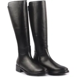 Knee Length Side Zipper Pointed Toe Flared Heel Boots|Outdoor Winter High Long Boots For Women