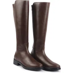 Knee Length Side Zipper Pointed Toe Flared Heel Boots|Outdoor Winter High Long Boots For Women