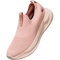 Knit Trainers Women Slip-On Sports Shoes | Breathable No-Sweat Knit Upper, Cushioned EVA Sole, Energy-Return Foam Insole, Lightweight Workout & Walking Sneakers