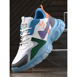 knoos Men Colourblocked Round Toe Lightweight Mesh Sneakers